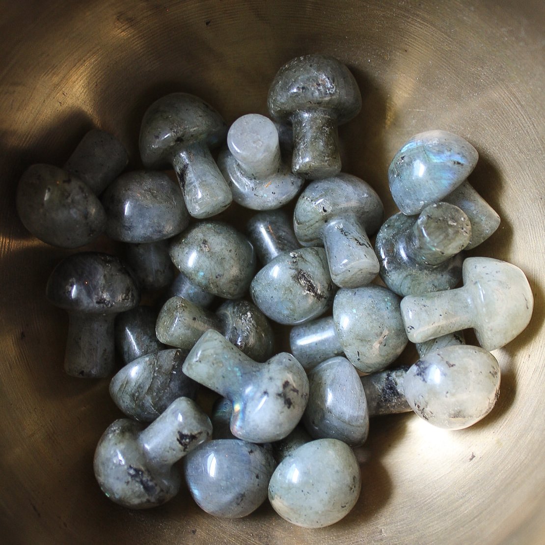 Mini Crystal Mushroom – Transformation, Intuition, Imagination. Hand-carved labradorite mushroom totem. A symbol of kundalini energy and enlightenment. Tree planted with every purchase. Inner Peace, grounded, calm, peaceful, relaxed, routine